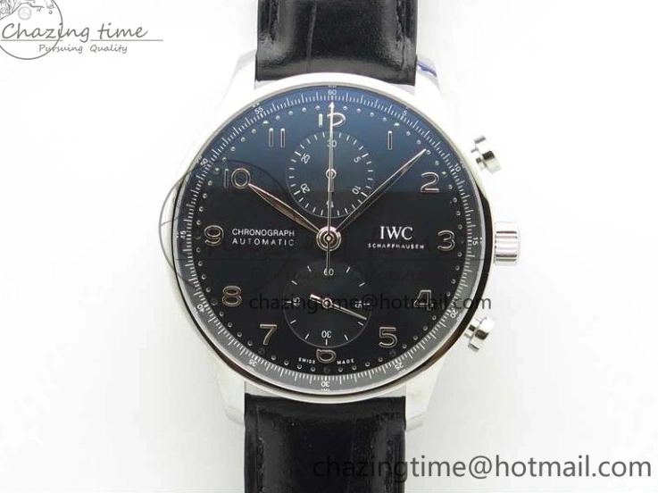 MIROTIME 0325 Portuguese Chrono IW371609 ZF 1:1 Best Edition Black Dial on Black Leather Strap A SmartChoice 7100